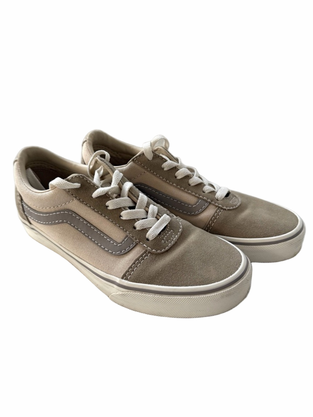 Vans Ward Lo Sneakers Taupe Marshmallow Beige Women's Size 7.5 EUC